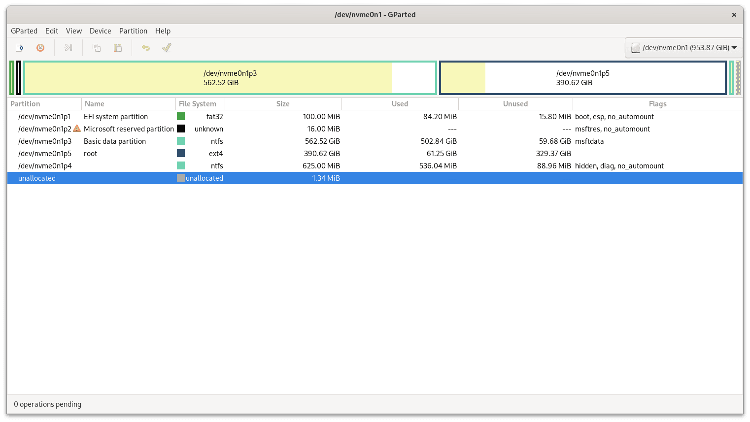 GParted Initial Alignment