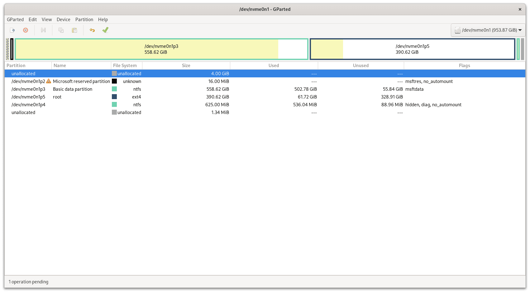 GParted Unallocated in Place of First Partition