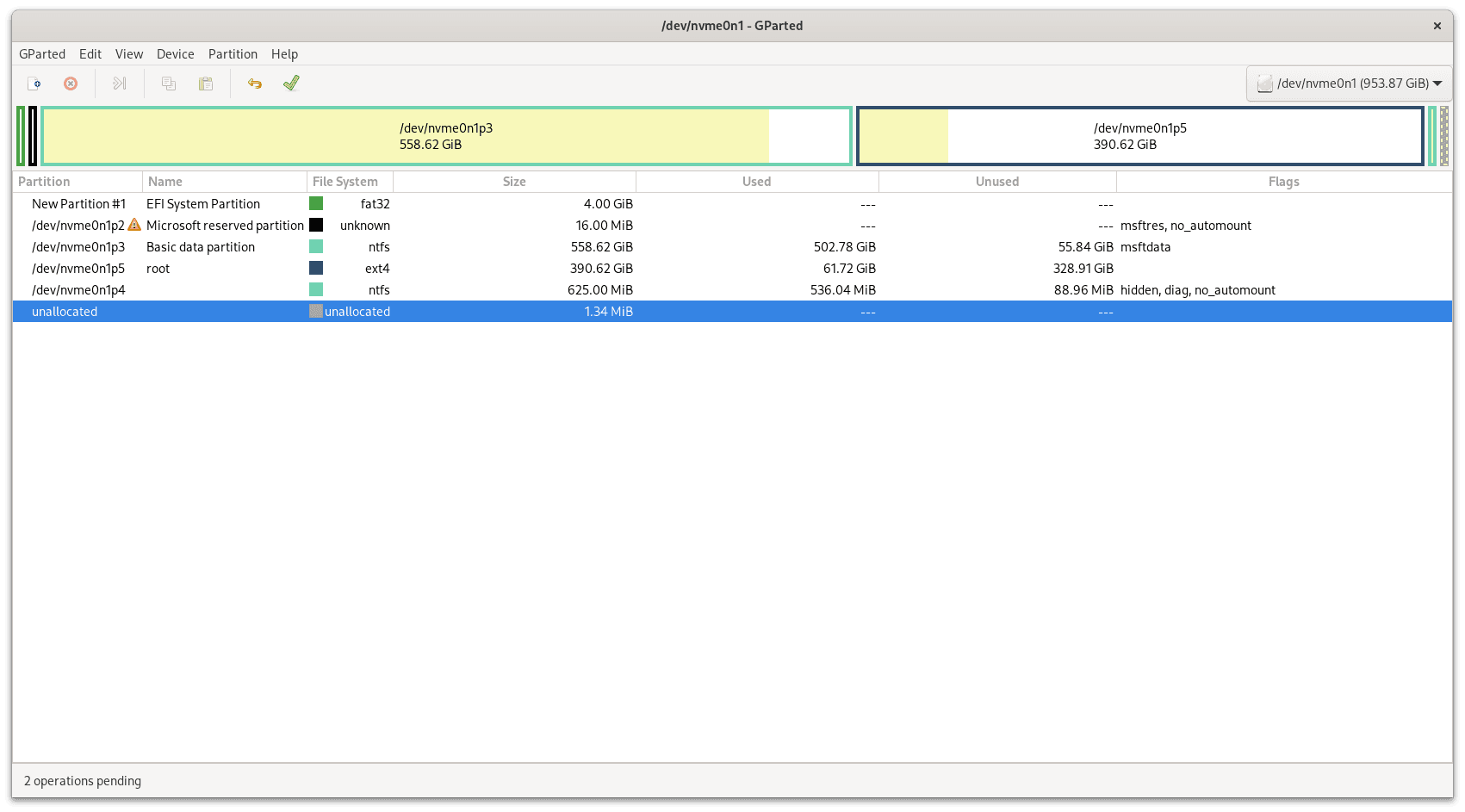 GParted Schema with New FAT32