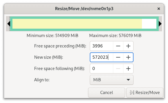 GParted Windows 11 Partition and Resize and Move