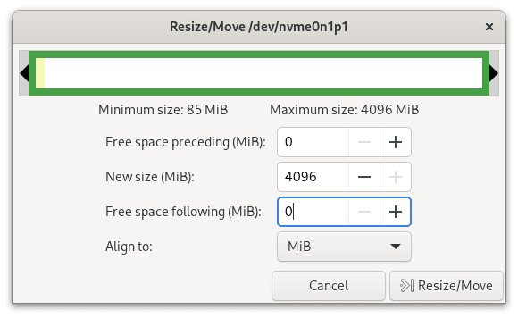 GParted Boot Partition After Resize